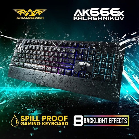 Armaggeddon AK666X KALASHNIKOV Spill Proof Membrane Gaming Keyboard