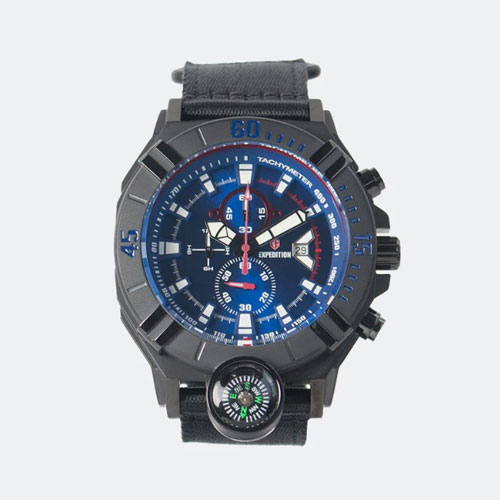 Expedition Chronograph Men Quartz Band Black Blue 48mm - E6772MCNIPBU