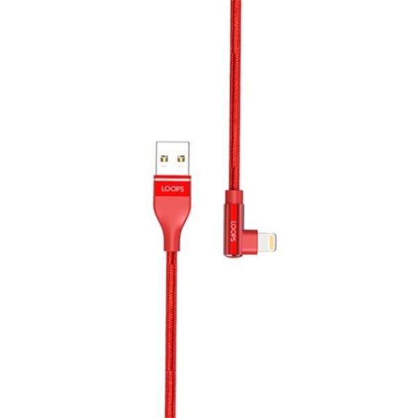 LOOPS Nylon Gaming Cable Lightning to USB - Red