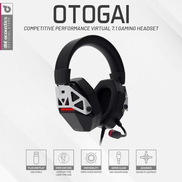 OTOGAI 7.1 Virtual surround gaming headphones with ENC microphone