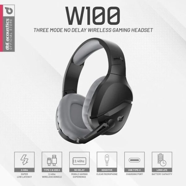dbE W100 2.4Ghz three mode wireless gaming headphones